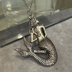 Laghcat Silver Mermaid Pendant Necklace 26 inches
